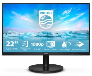 Philips V Line 221V8A/00 LED display 54,6 cm (21.5") 1920 x 1080 pikseliai „Full HD“ Juoda