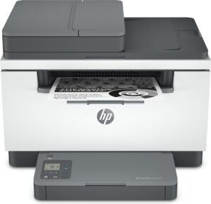 HP LaserJet Print: Up to 29 ppm (A4); Duplex: Up to 18 ipm (A4); Up to 20,000 pages per month; Print/Copy/Scan; Scan flatbed with ADF; 1 USB port; 1 10/100 Ethernet port; Dual band Wi-Fi; Smart-guided buttons