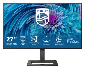 Philips E Line 275E2FAE/00 kompiuterio monitorius 68,6 cm (27") 2560 x 1440 pikseliai 4K Ultra HD LED Juoda