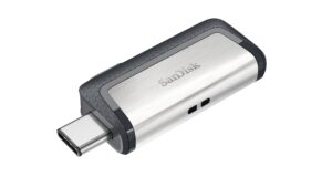 Sandisk Ultra Dual Drive USB Type-C USB atmintukas 128 GB USB Type-A / USB Type-C 3.2 Gen 1 (3.1 Gen 1) Juoda, Sidabras
